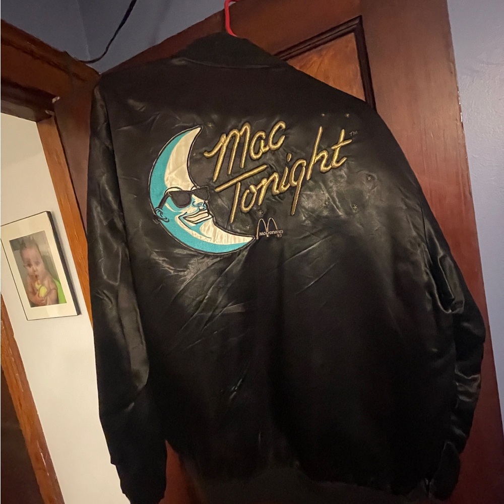 Vintage 80’s Mac Tonight Black Satin Jacket